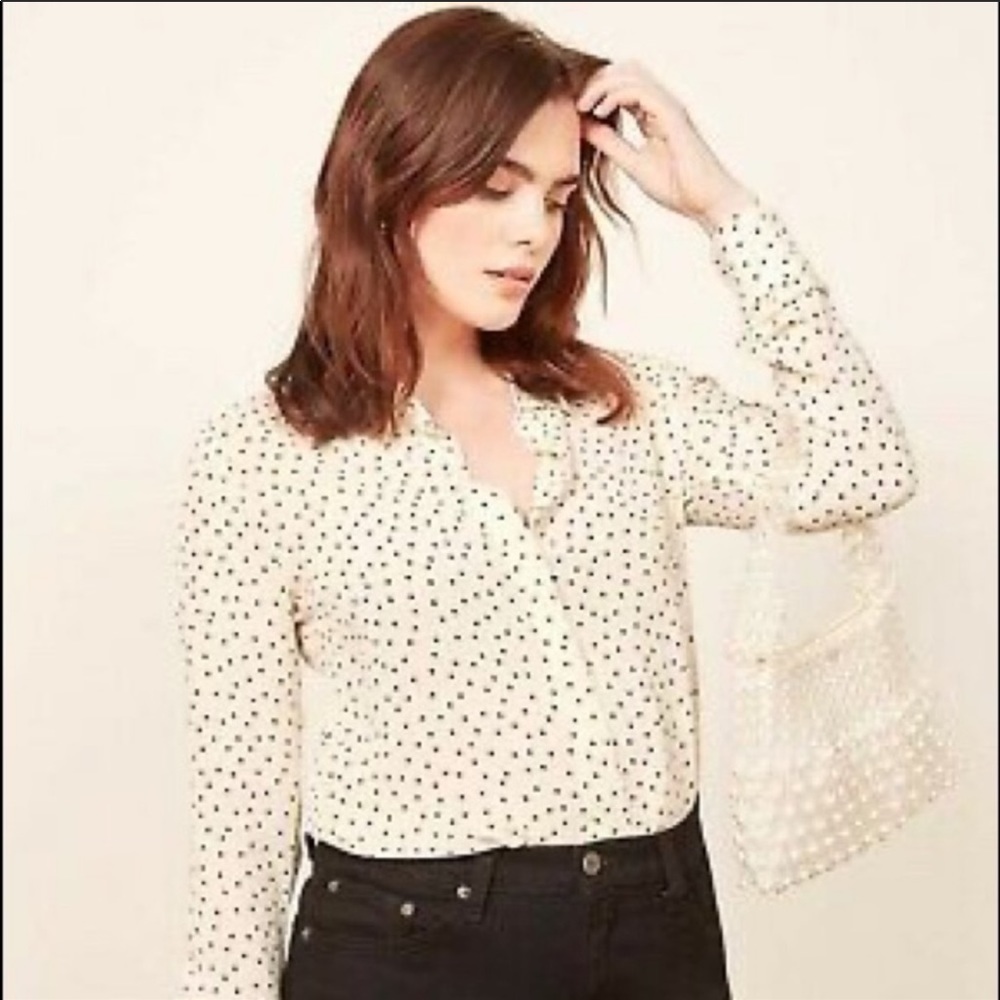 Reformation - Violet Polka Dot Blouse